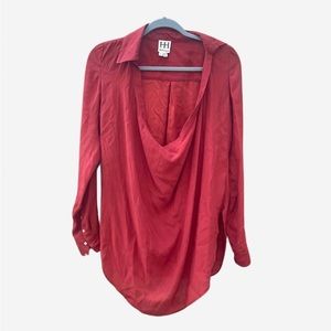 Haute Hippie Burgundy Maroon Tunic Blouse Size XS